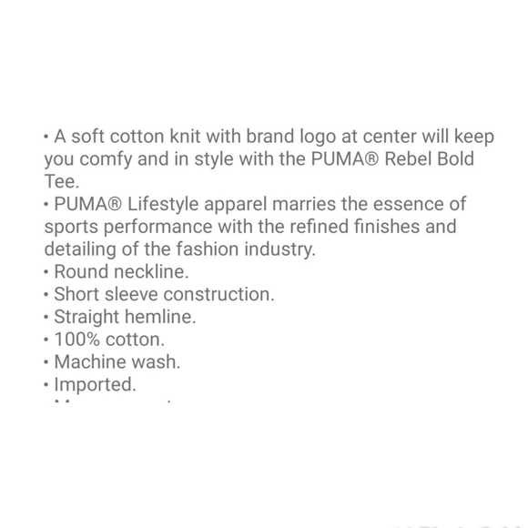Puma Logo Tee S NWT - Picture 7 of 7
